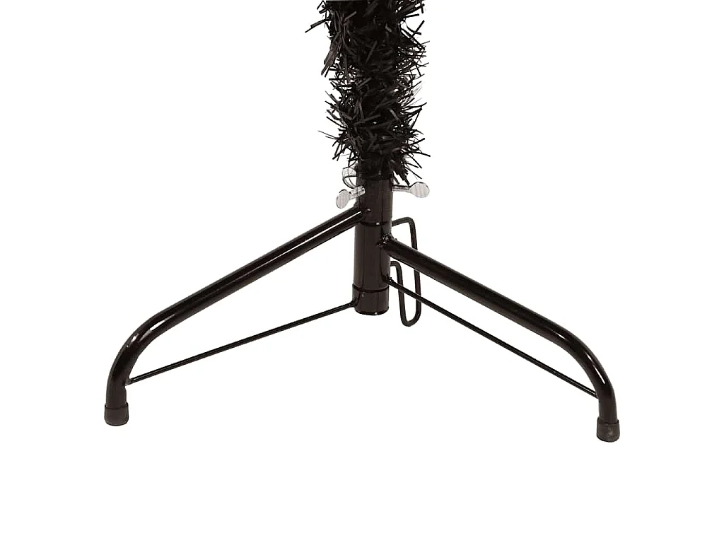 Kunstkerstboom half met standaard smal 240 cm zwart