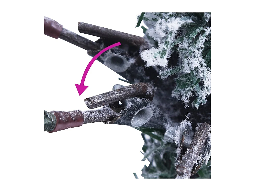 Sapin de Noël pré-éclairé avec neige floquée/cônes 225cm PVC/PE