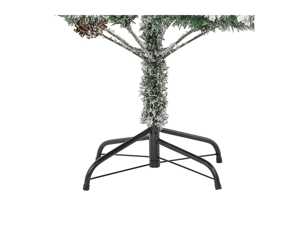 Sapin de Noël pré-éclairé avec neige floquée/cônes 225cm PVC/PE