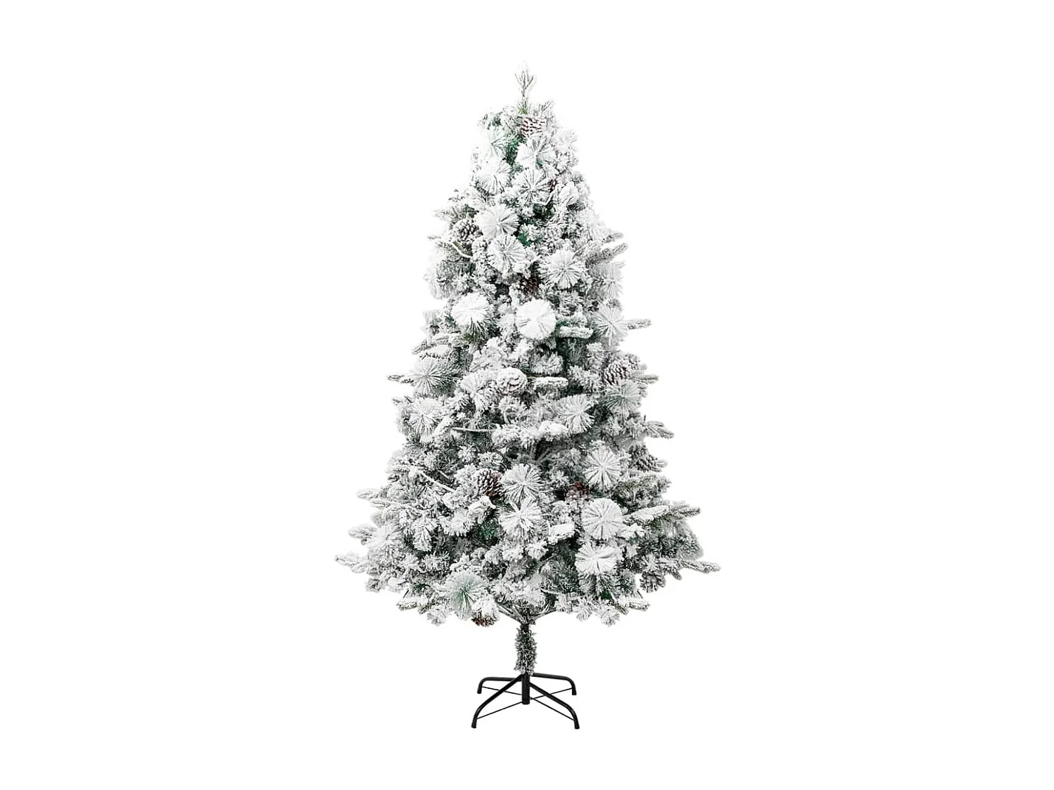 Weihnachtsbaum mit Beleuchtung Schnee und Zapfen 225 cm PVC&PE