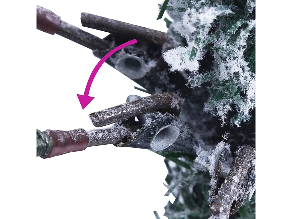 Weihnachtsbaum mit Beleuchtung Schnee und Zapfen 225 cm PVC&PE