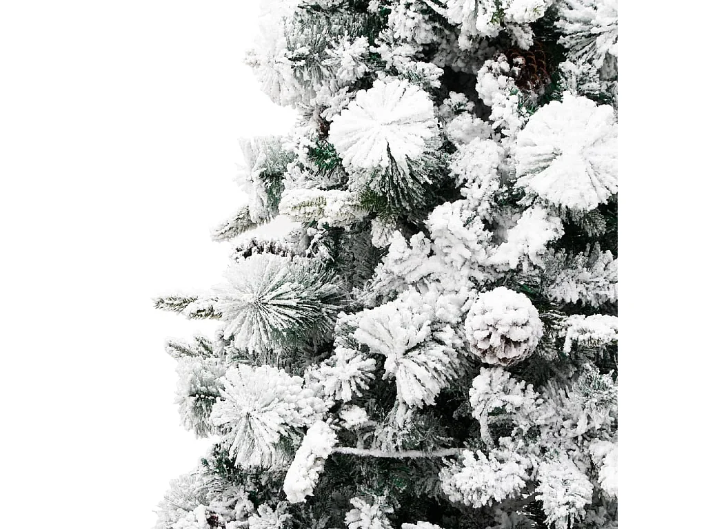 Árvore de Natal pré-iluminada c/ flocos neve e pinhas PVC/PE