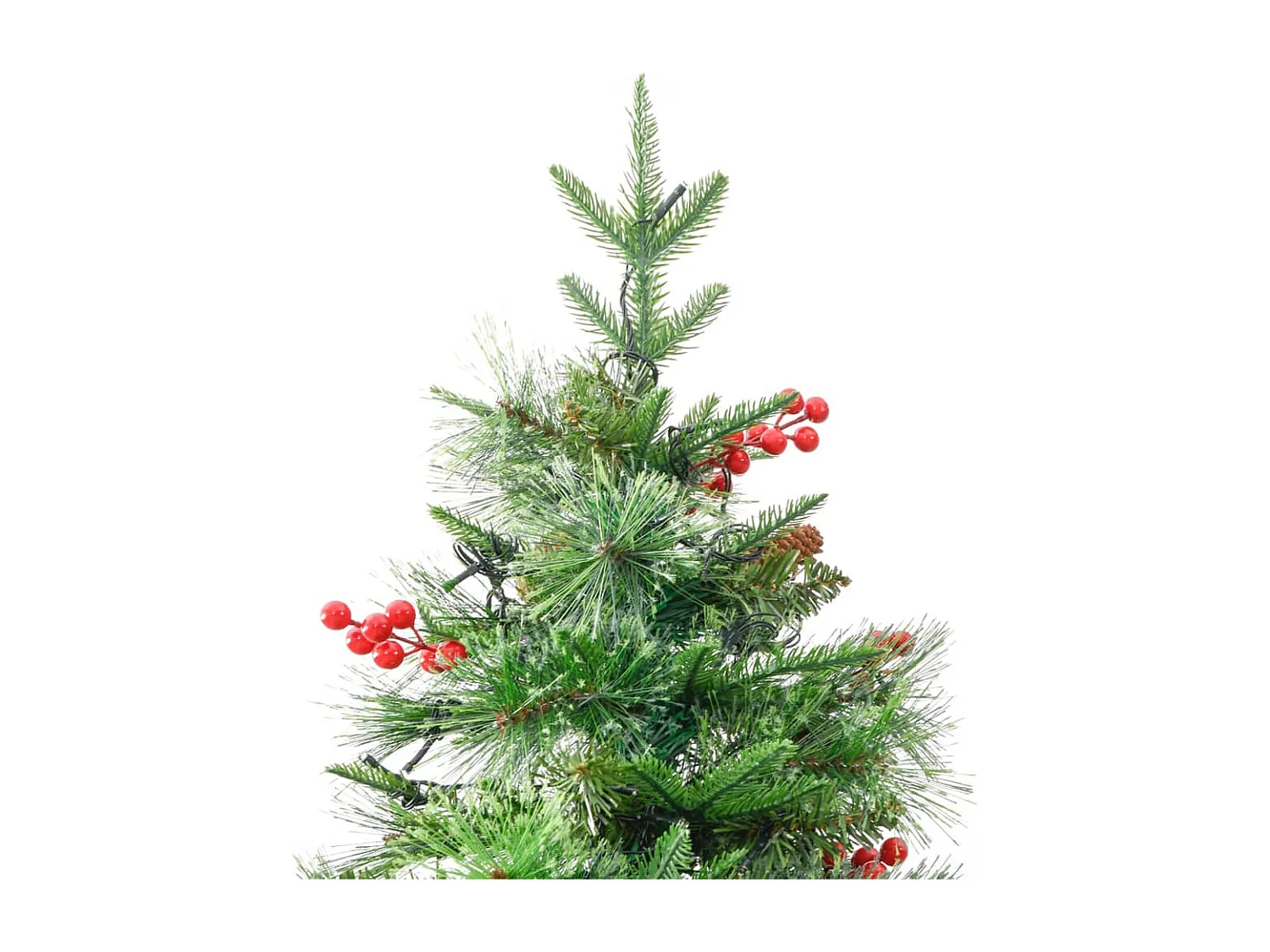 Weihnachtsbaum mit Beleuchtung und Kiefernzapfen Grün 195 cm
