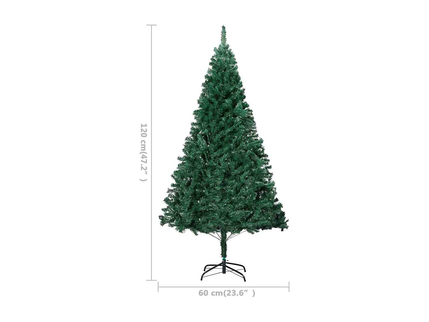Árvore Natal artificial pré-iluminada c/ bolas 120 cm PVC verde