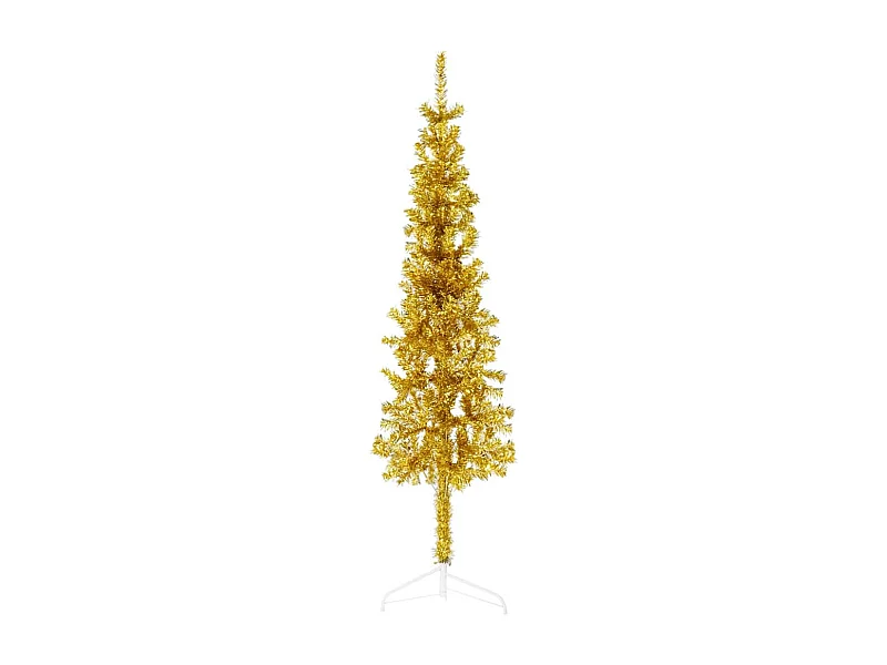 Künstlicher Halb-Weihnachtsbaum mit Ständer Schlank Gold 120 cm