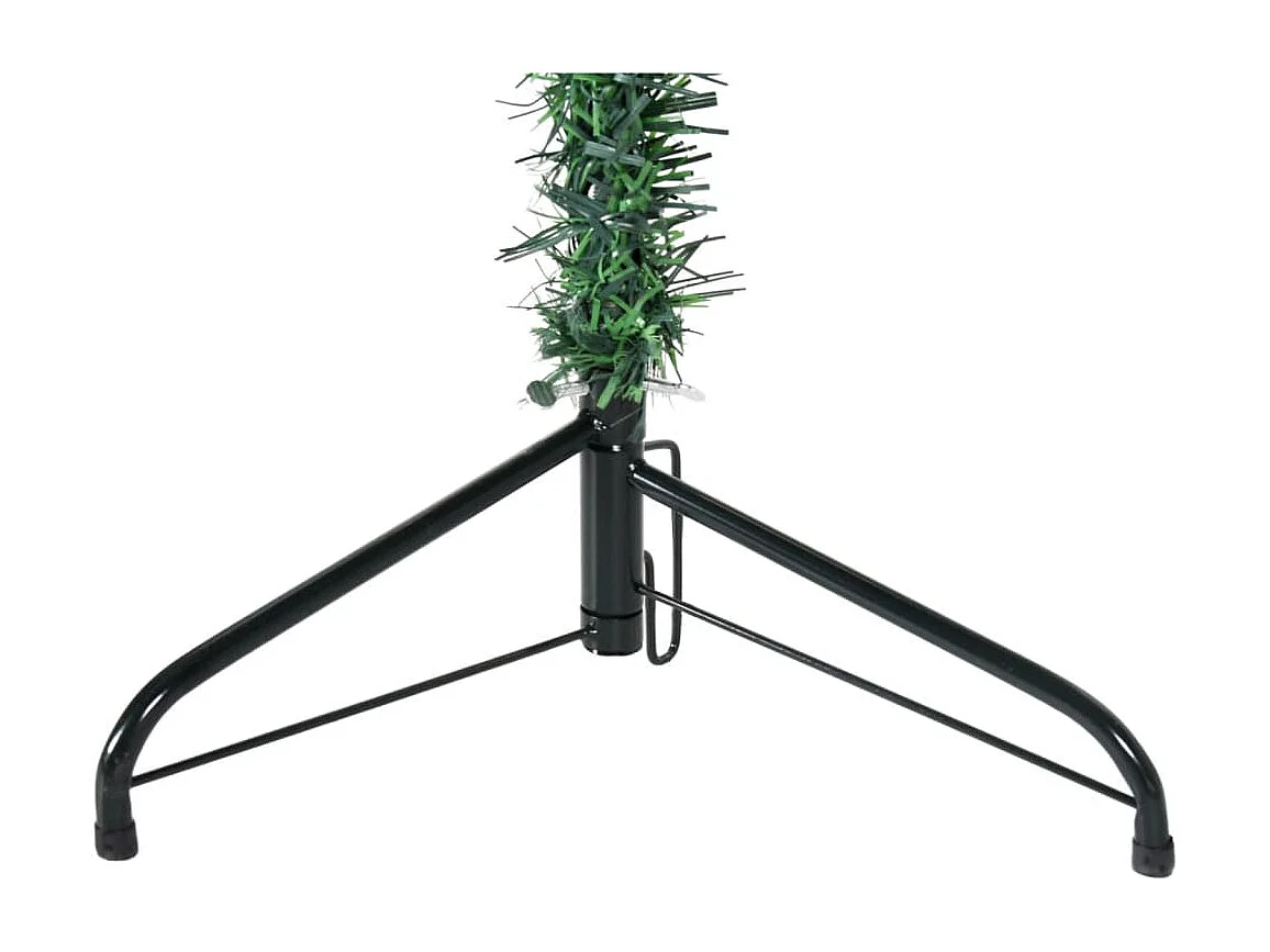 Demi sapin de Noël artificiel mince avec support Vert 210 cm