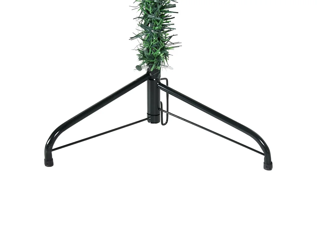 Demi sapin de Noël artificiel mince avec support Vert 210 cm