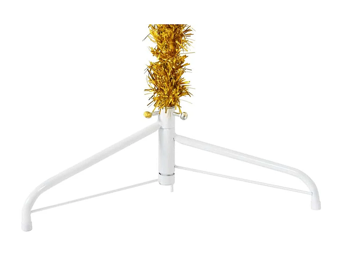 Künstlicher Halb-Weihnachtsbaum mit Ständer Schlank Gold 150 cm