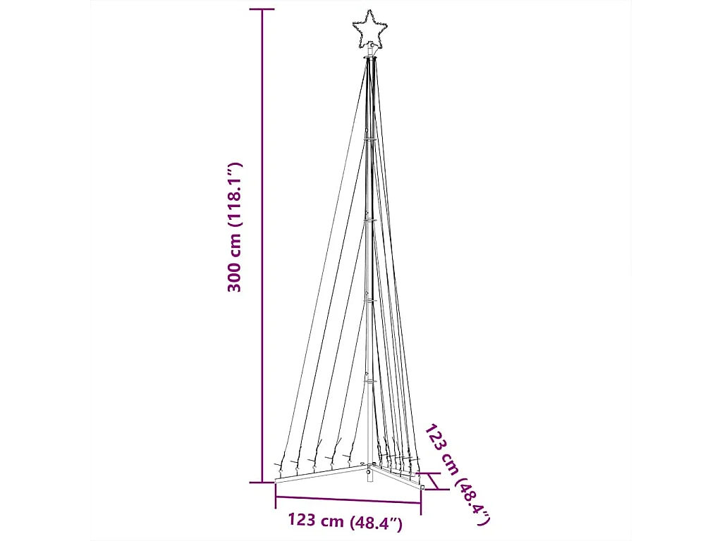 Sapin de Noël à LED 495 LED bleu 300,5 cm