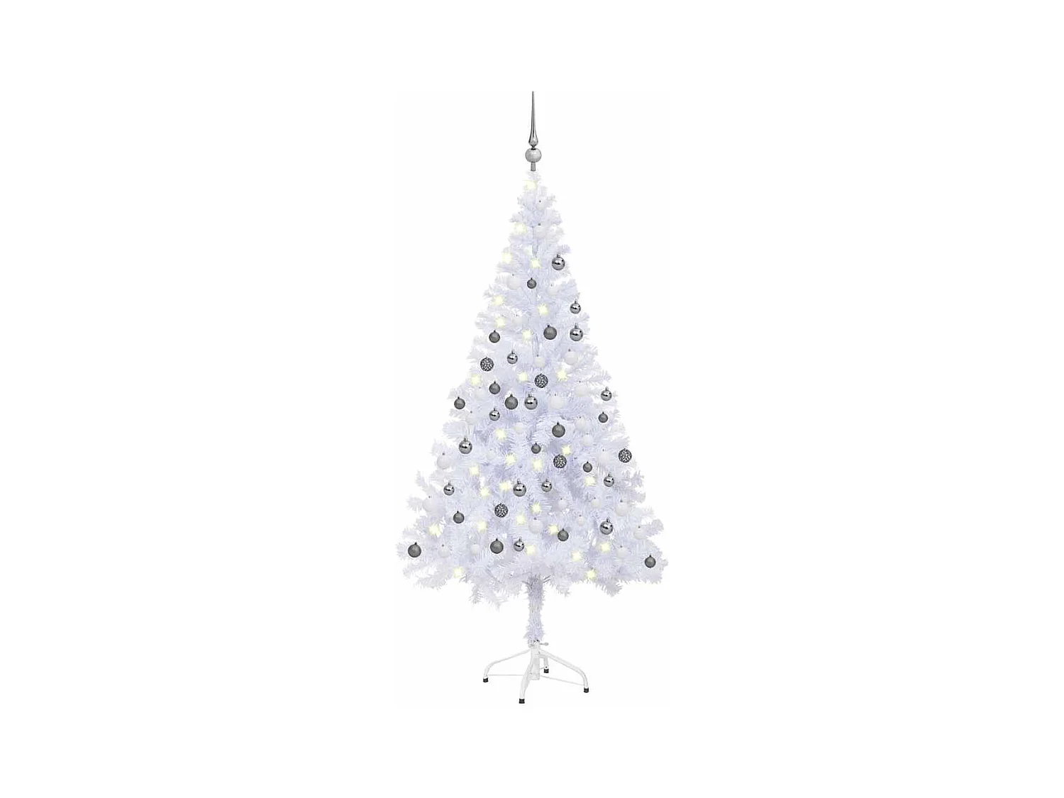 Kunstkerstboom met verlichting en kerstballen 230 takken 120 cm
