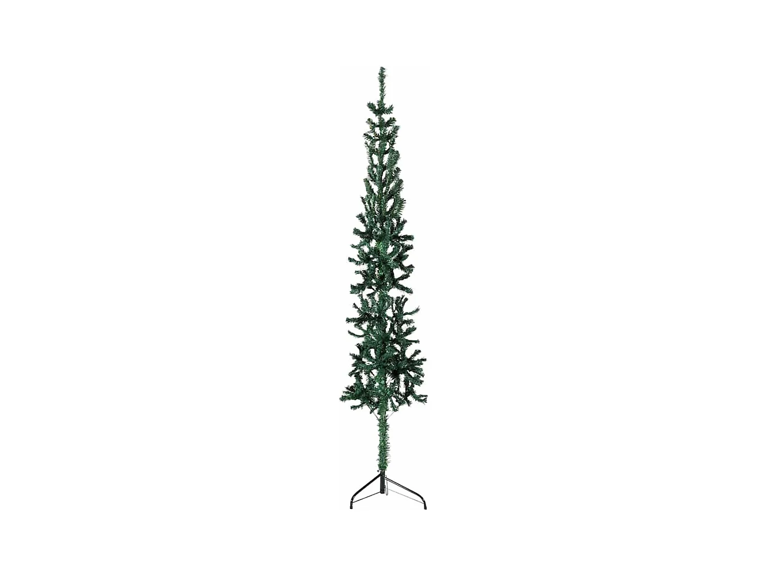 Demi sapin de Noël artificiel mince avec support Vert 180 cm