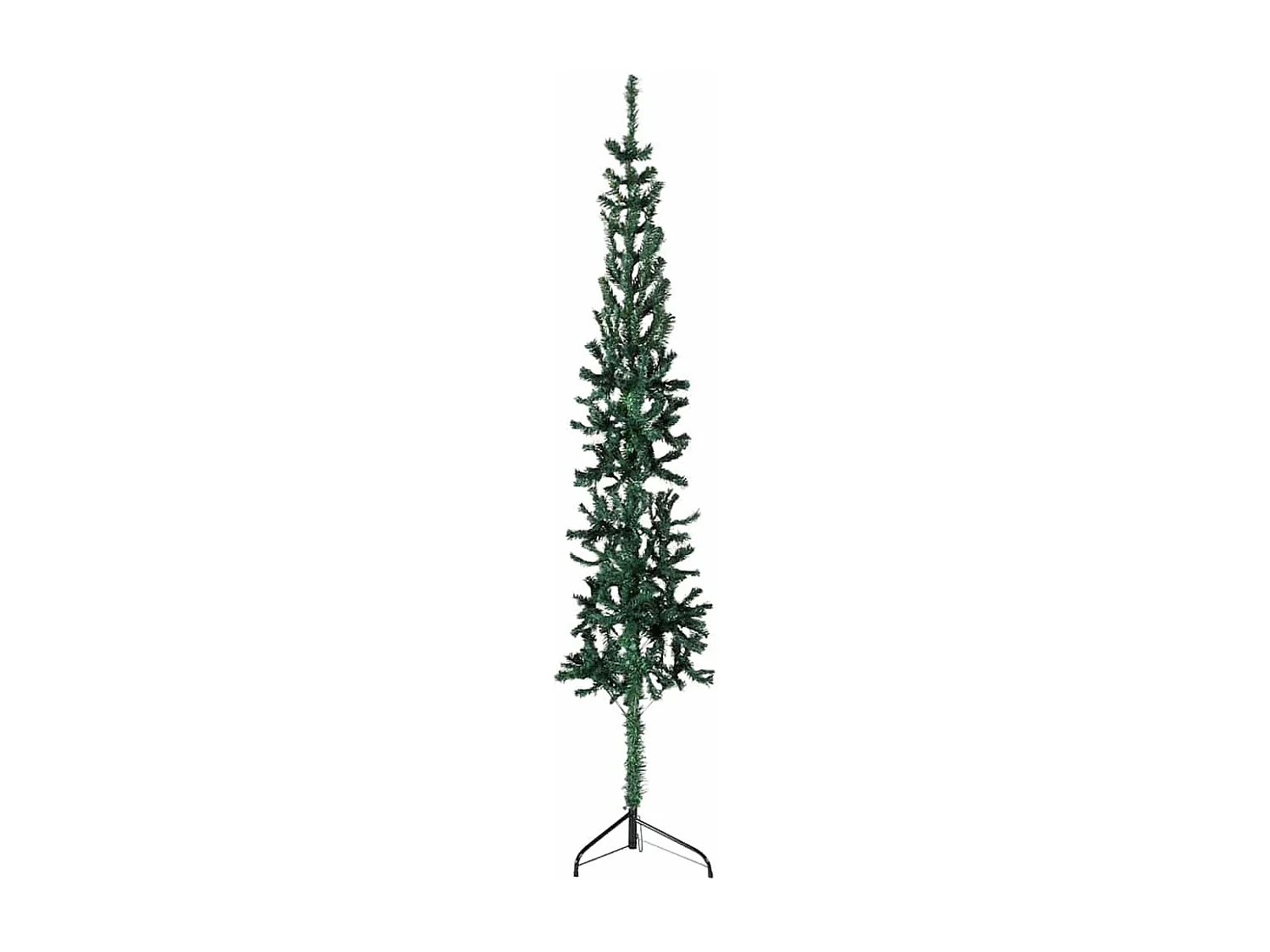 Demi sapin de Noël artificiel mince avec support Vert 180 cm