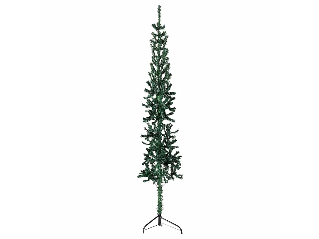 Kunstkerstboom half met standaard smal 180 cm groen