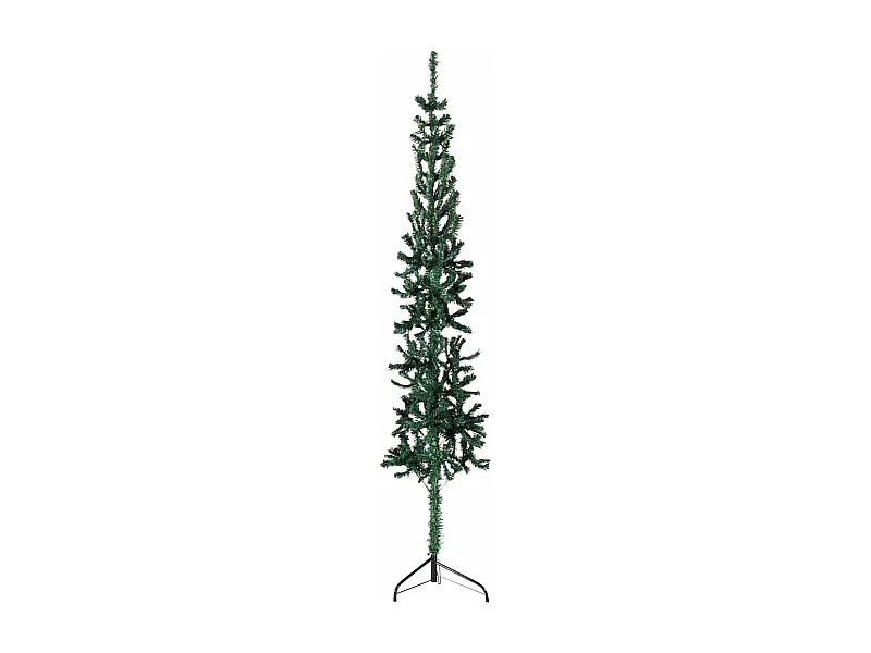 Kunstkerstboom half met standaard smal 180 cm groen
