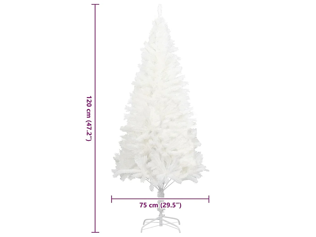 Arbre de Noël artificiel aiguilles réalistes blanc 120 cm