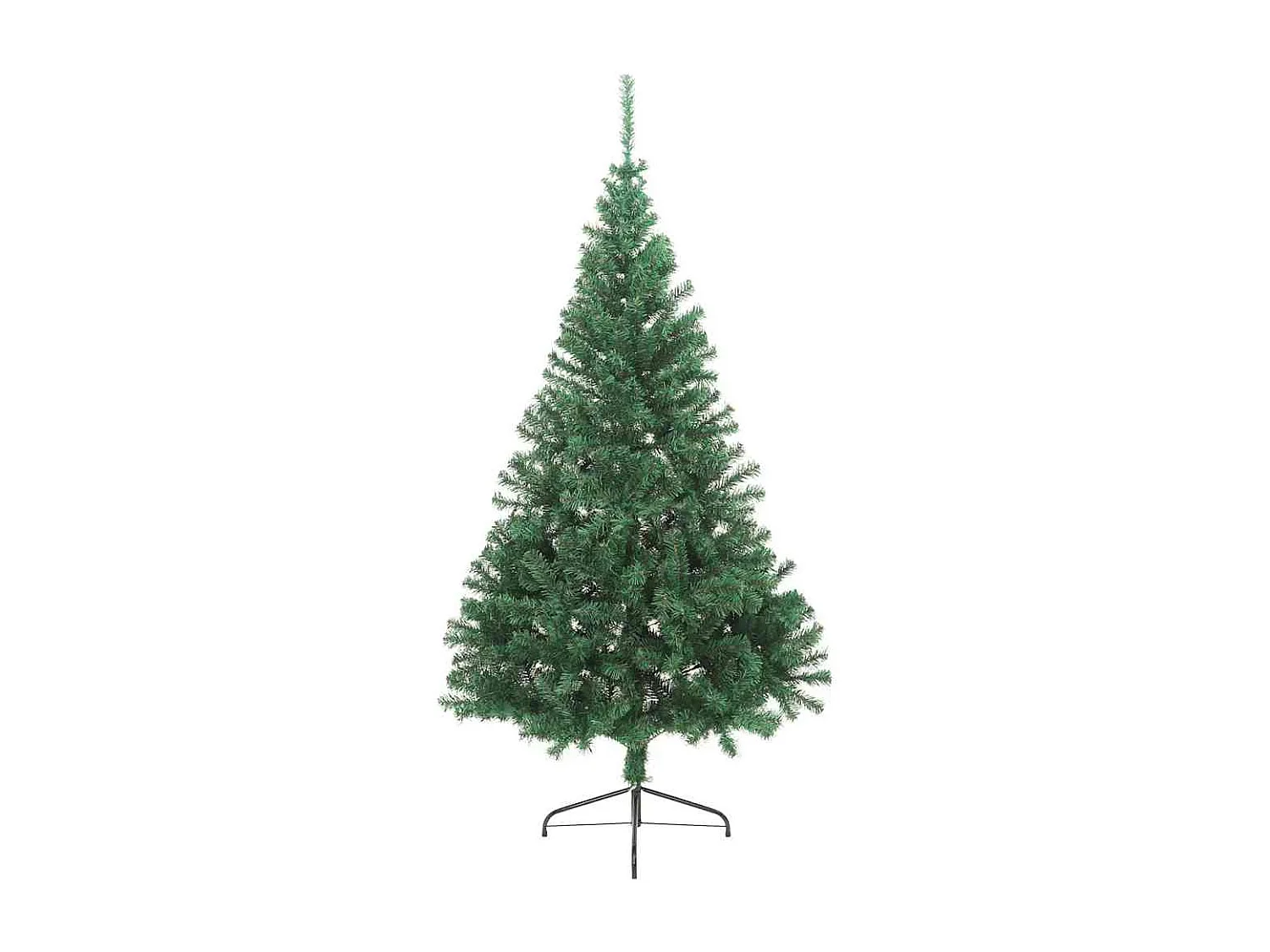 Medio árbol de Navidad artificial con soporte PVC verde 210 cm
