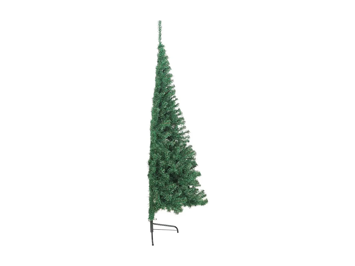 Medio árbol de Navidad artificial con soporte PVC verde 210 cm