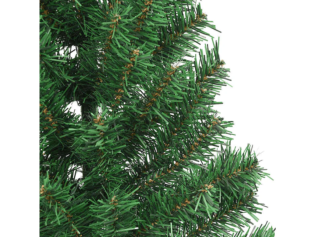 Medio árbol de Navidad artificial con soporte PVC verde 210 cm