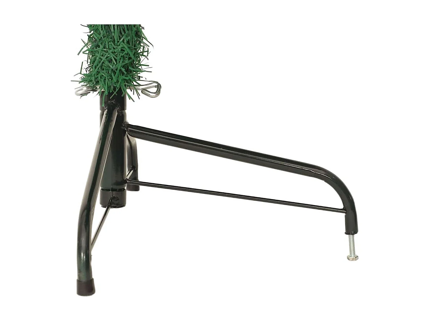 Medio árbol de Navidad artificial con soporte PVC verde 210 cm