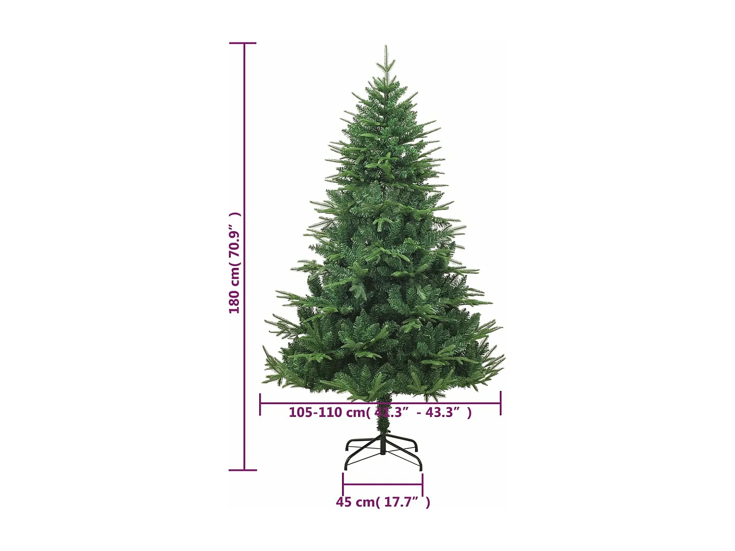 Sapin de Noël artificiel Vert 180 cm PVC et PE