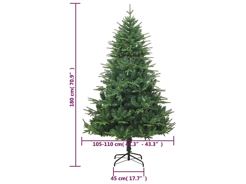 Árvore de Natal artificial 180 cm PVC e PE verde