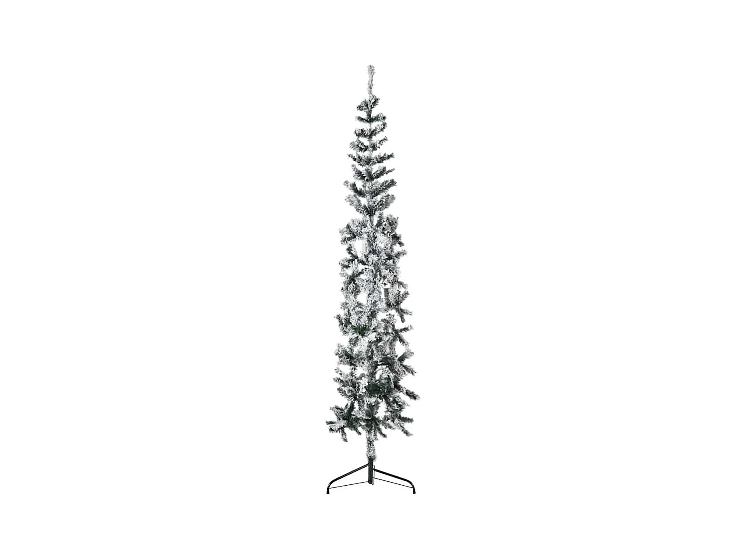 Kunstkerstboom half met sneeuw smal 180 cm