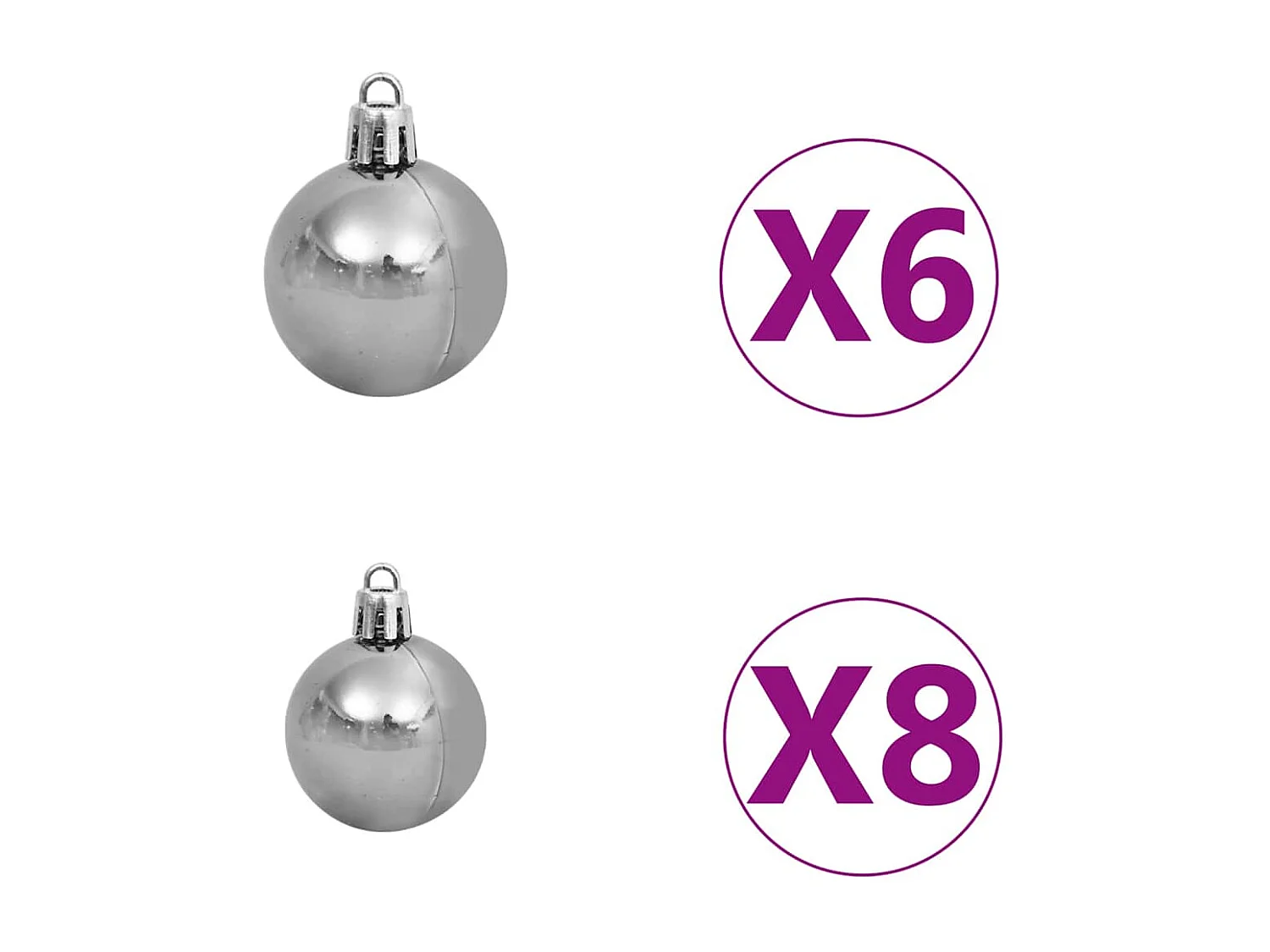 Arbre de Noël artificiel pré-éclairé et boules 180 cm vert