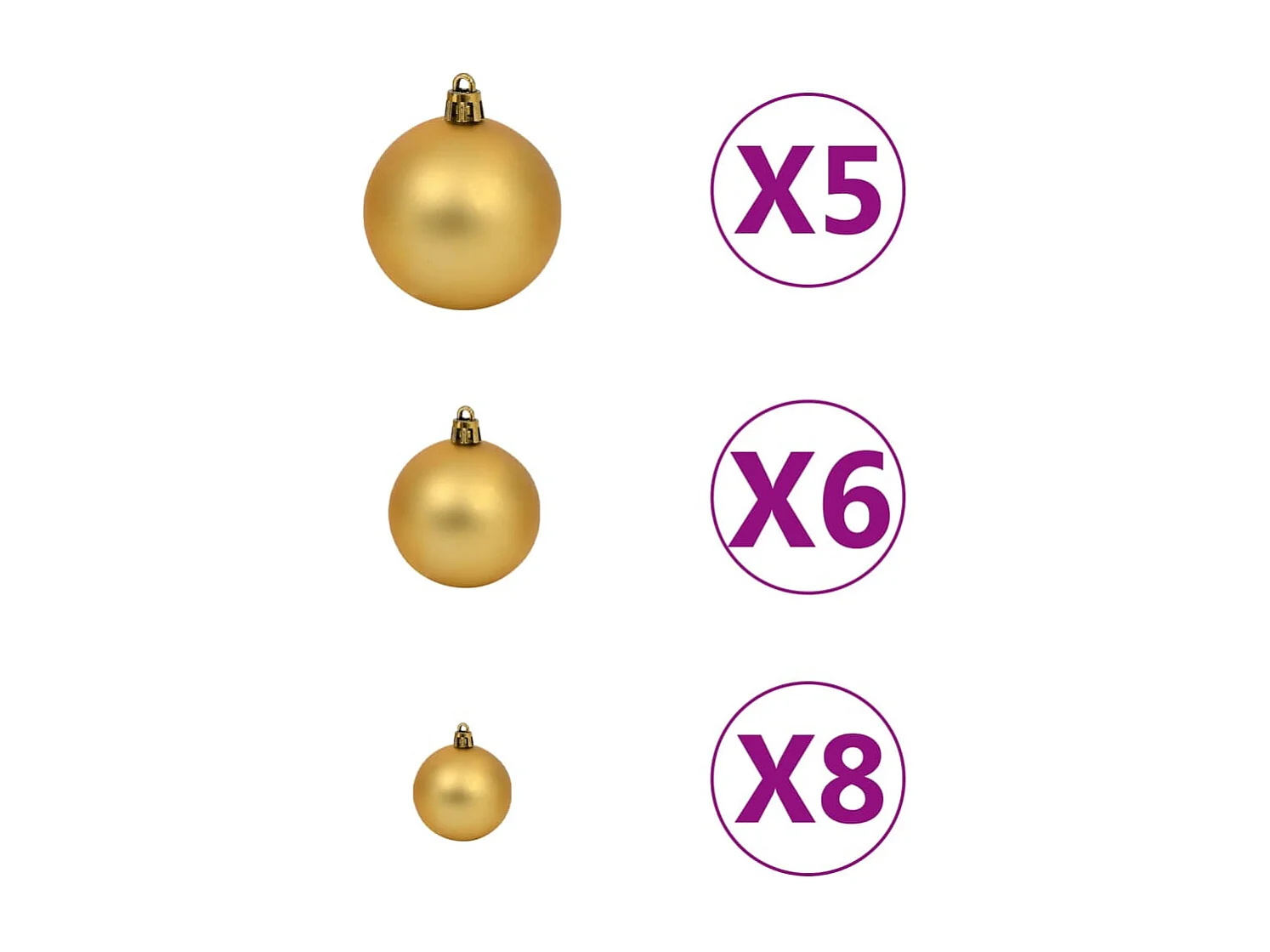 Arbre de Noël artificiel pré-éclairé et boules blanc 120 cm