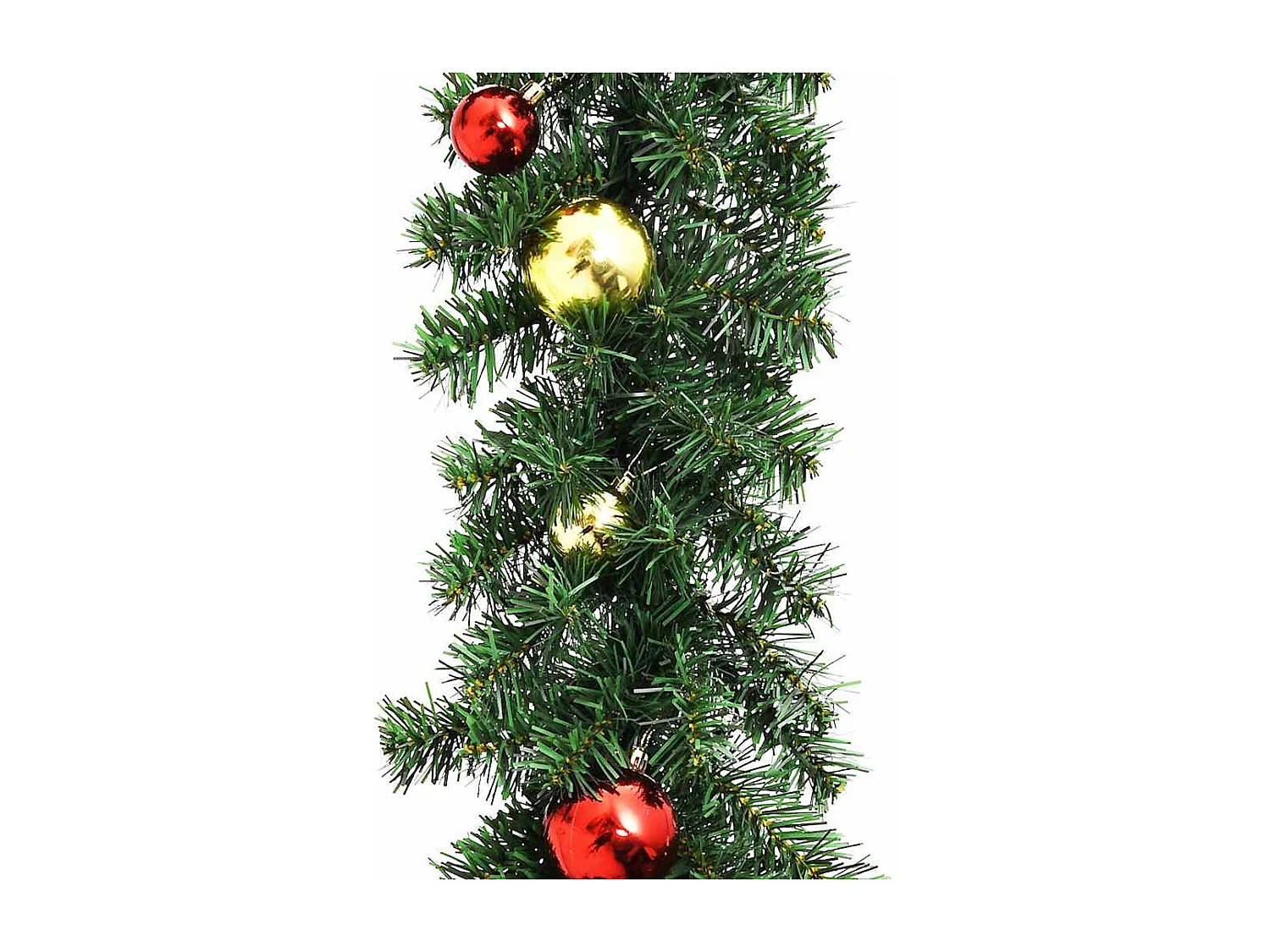 Grinalda de Natal decorada com enfeites e luzes LED 5 m