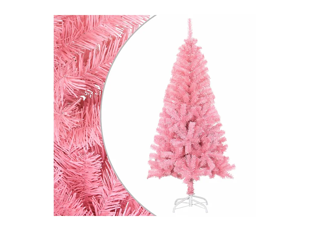 Sapin de Noël artificiel avec support rose 120 cm PVC