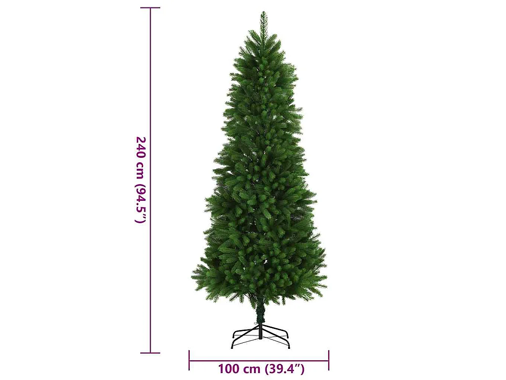 Albero di Natale Artificiale Realistico con Punte 240 cm Verde
