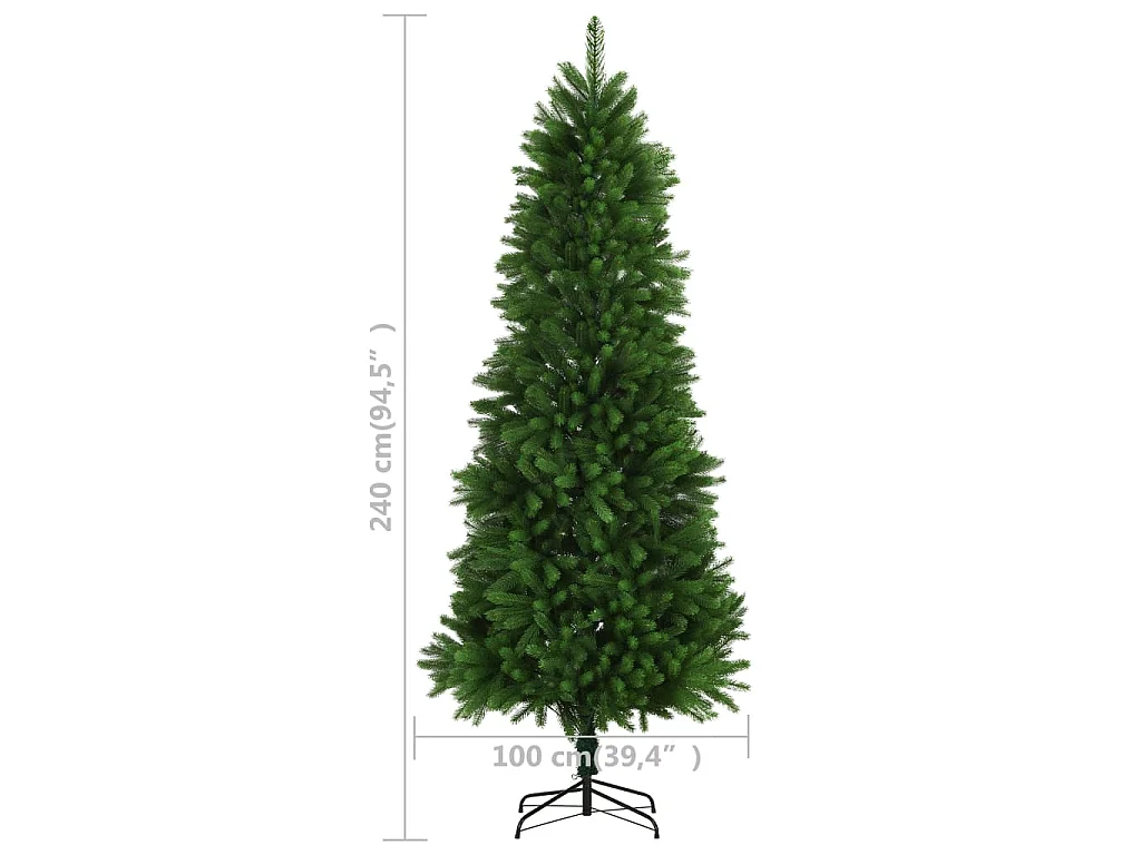 Albero di Natale Artificiale Realistico con Punte 240 cm Verde