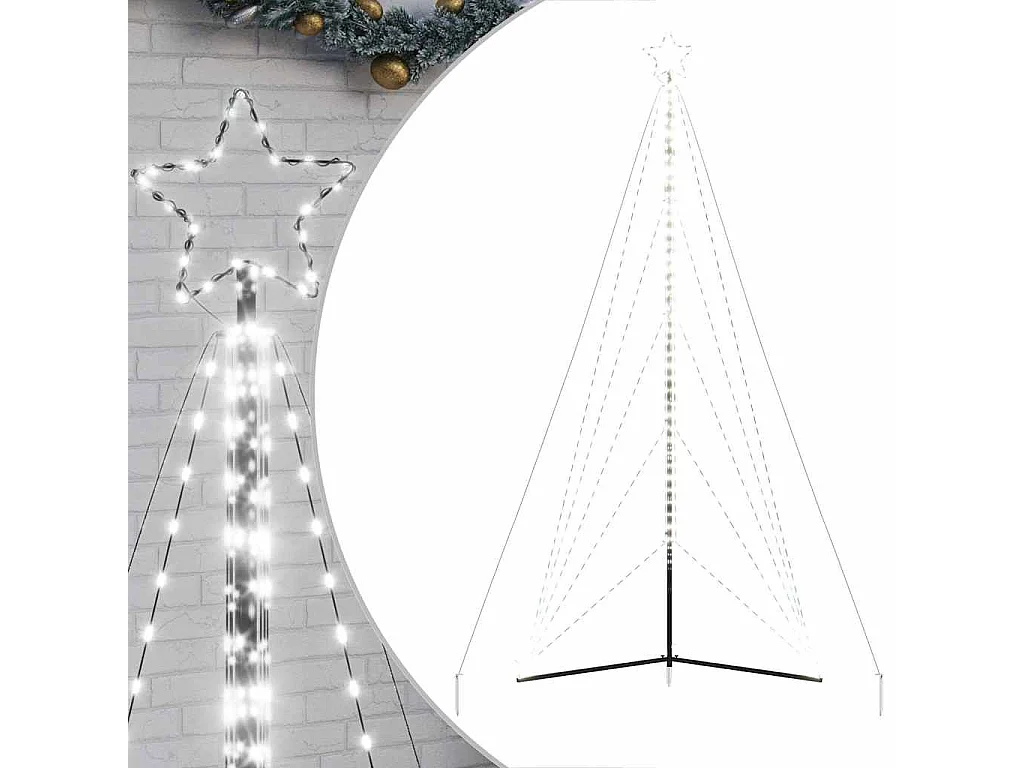 LED-kerstboom 615 LEDs koud wit 404,5 cm