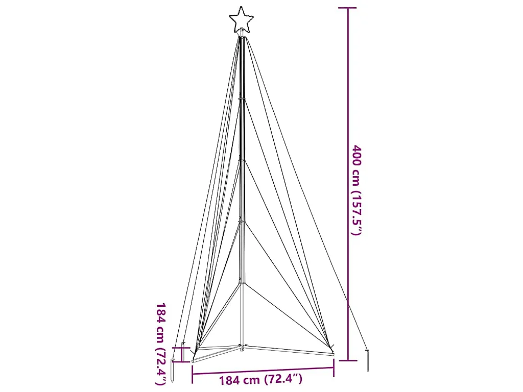 Sapin de Noël à LED 615 LED blanc froid 404,5 cm