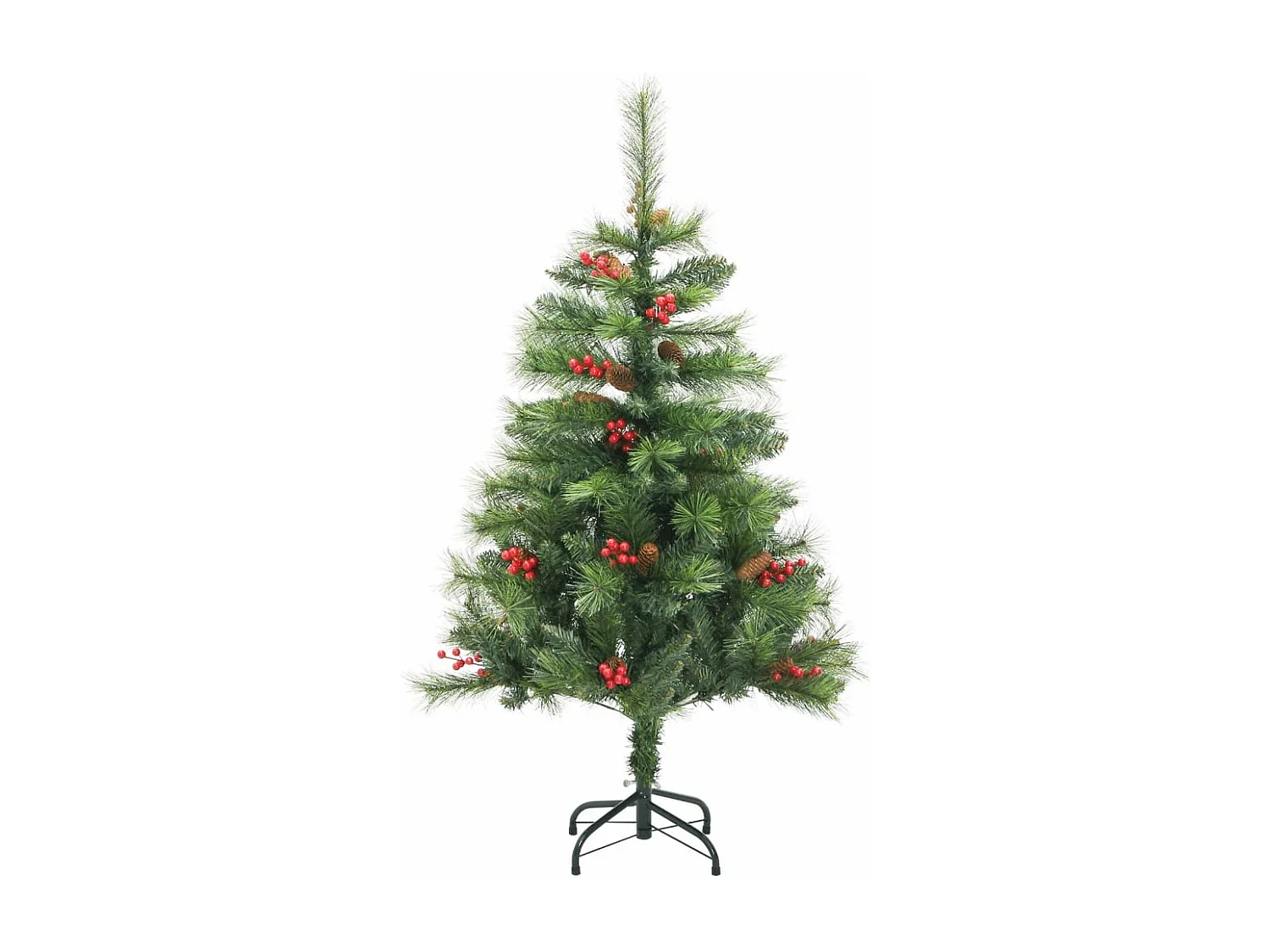 Árvore de Natal artificial articulada c/ pinhas e bagas 150 cm