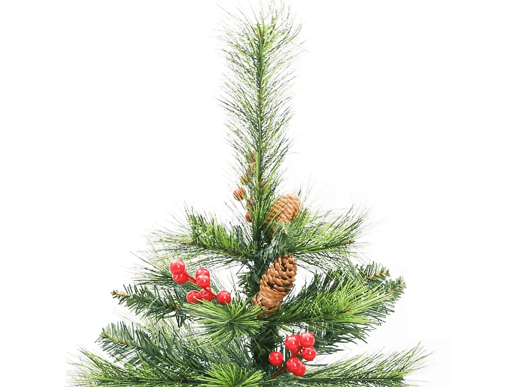 Árvore de Natal artificial articulada c/ pinhas e bagas 150 cm