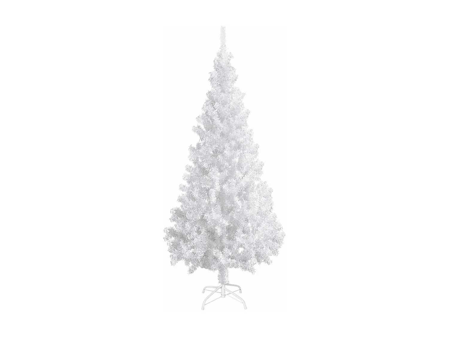Arbre de Noël artificiel pré-éclairé et boules blanc 180 cm PVC