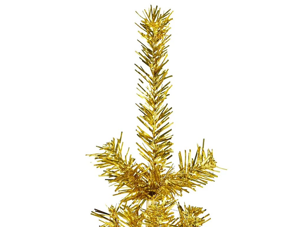 Kunstkerstboom half met standaard smal 210 cm goudkleurig