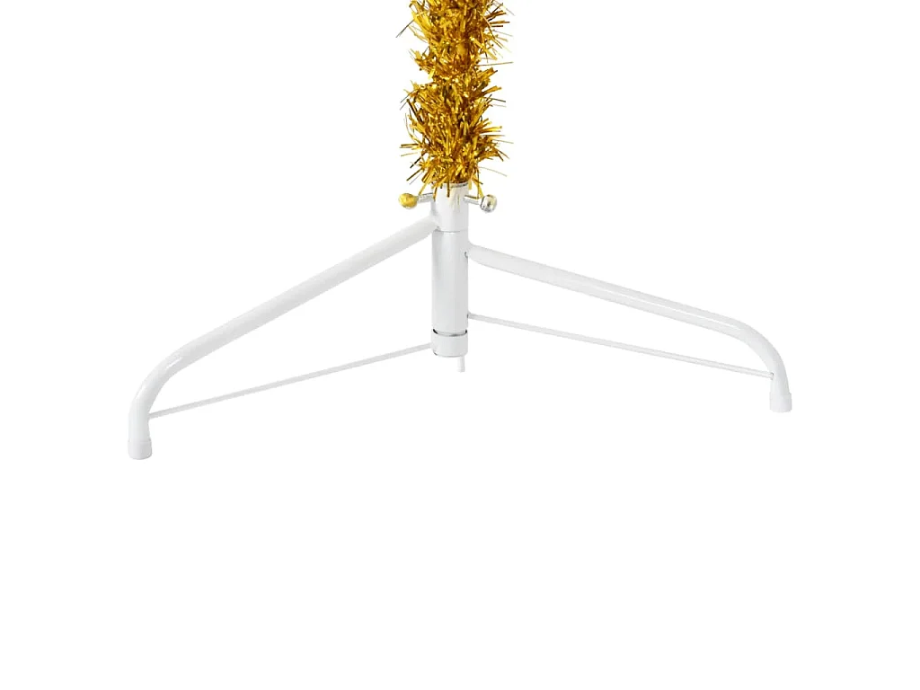 Kunstkerstboom half met standaard smal 210 cm goudkleurig