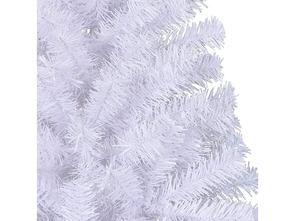 Meia árvore de Natal artificial com suporte 210 cm PVC branco