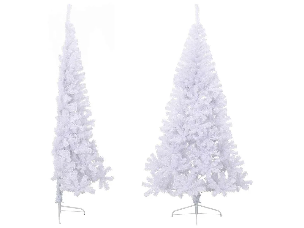 Kunstkerstboom met standaard half 210 cm PVC groen
