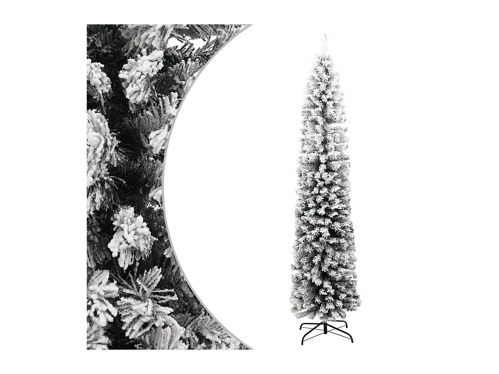 Kunstkerstboom met sneeuw smal 180 cm PVC groen