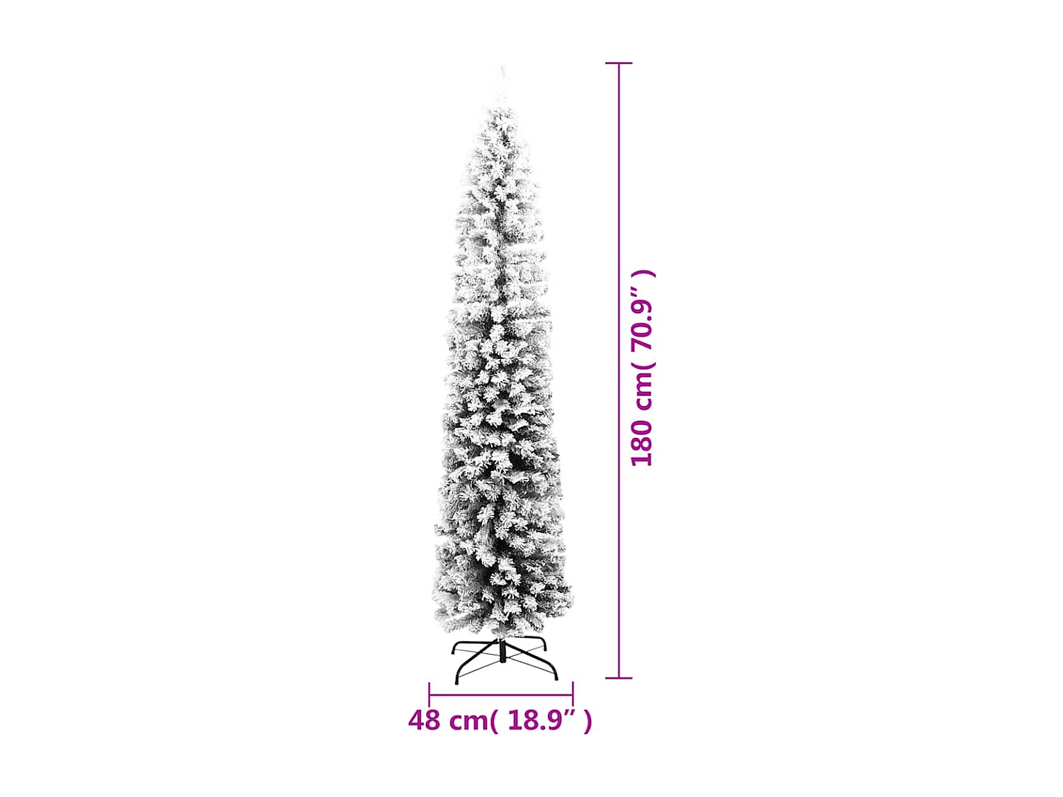 Albero di Natale Artificiale con Neve Fioccata Verde 180 cm PVC