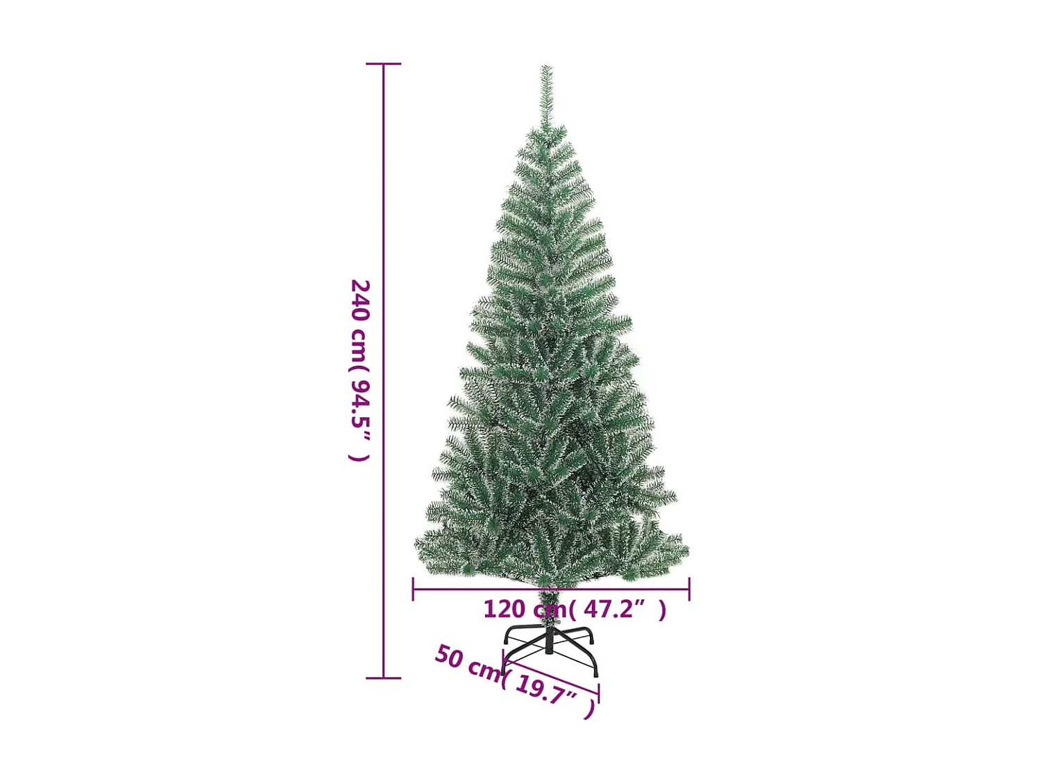 Künstlicher Weihnachtsbaum Beschneit Grün 240 cm