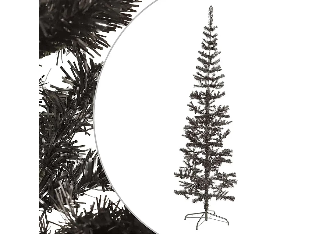 Sapin de Noël étroit Noir 180 cm