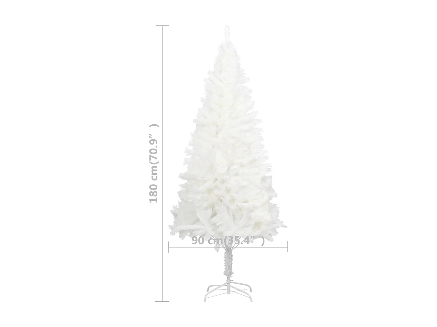 Arbre de Noël artificiel aiguilles réalistes blanc 180 cm