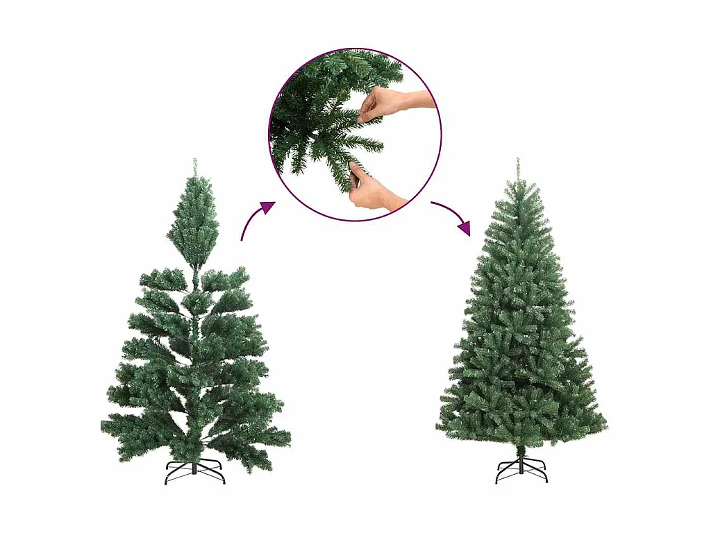 Kunstkerstboom half met standaard smal 240 cm zilverkleurig