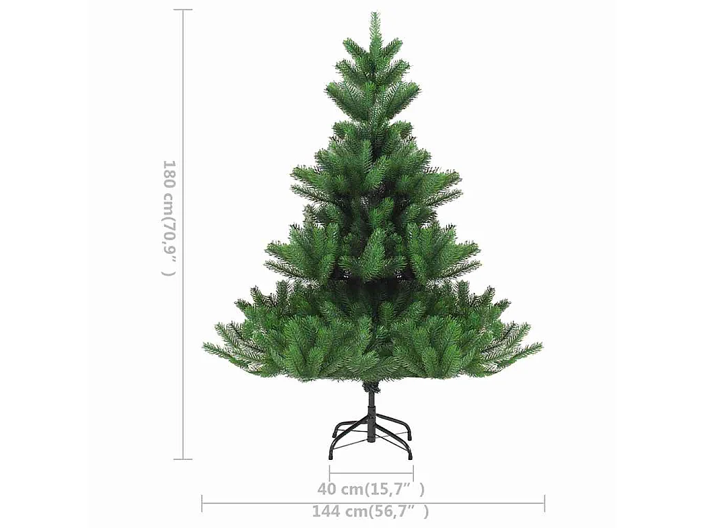 Künstlicher Weihnachtsbaum Nordmann LED & Kugeln Grün 180 cm