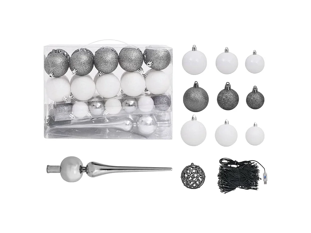 Künstlicher Weihnachtsbaum Nordmann LED & Kugeln Grün 180 cm