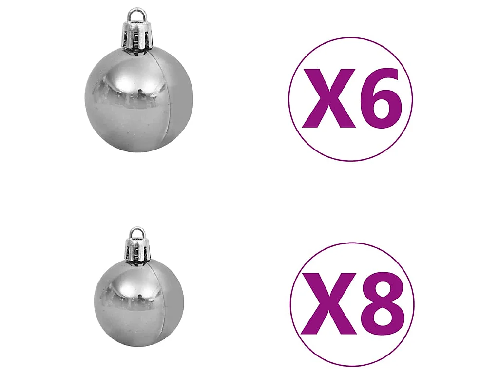 Künstlicher Weihnachtsbaum Nordmann LED & Kugeln Grün 180 cm